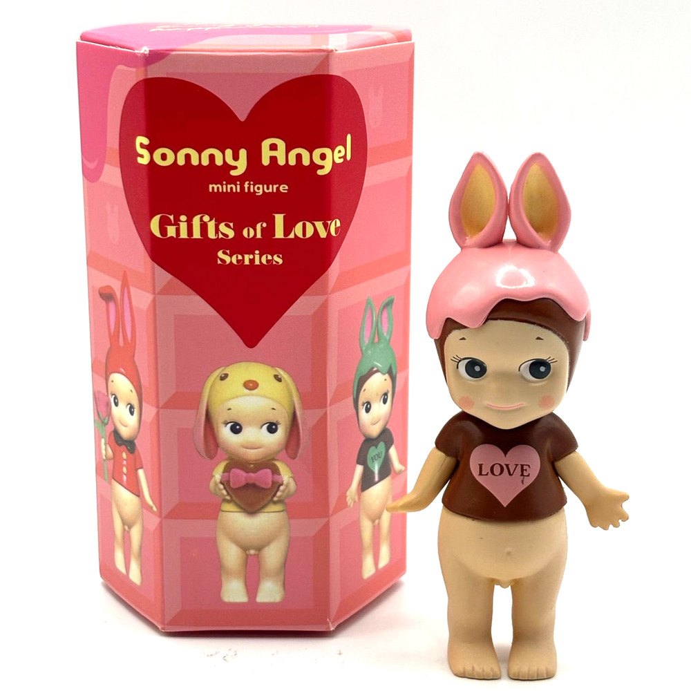 New Kewpie/Angel Mini Figure, Rabbit w/Chocolate Love Shirt Open Blind Box